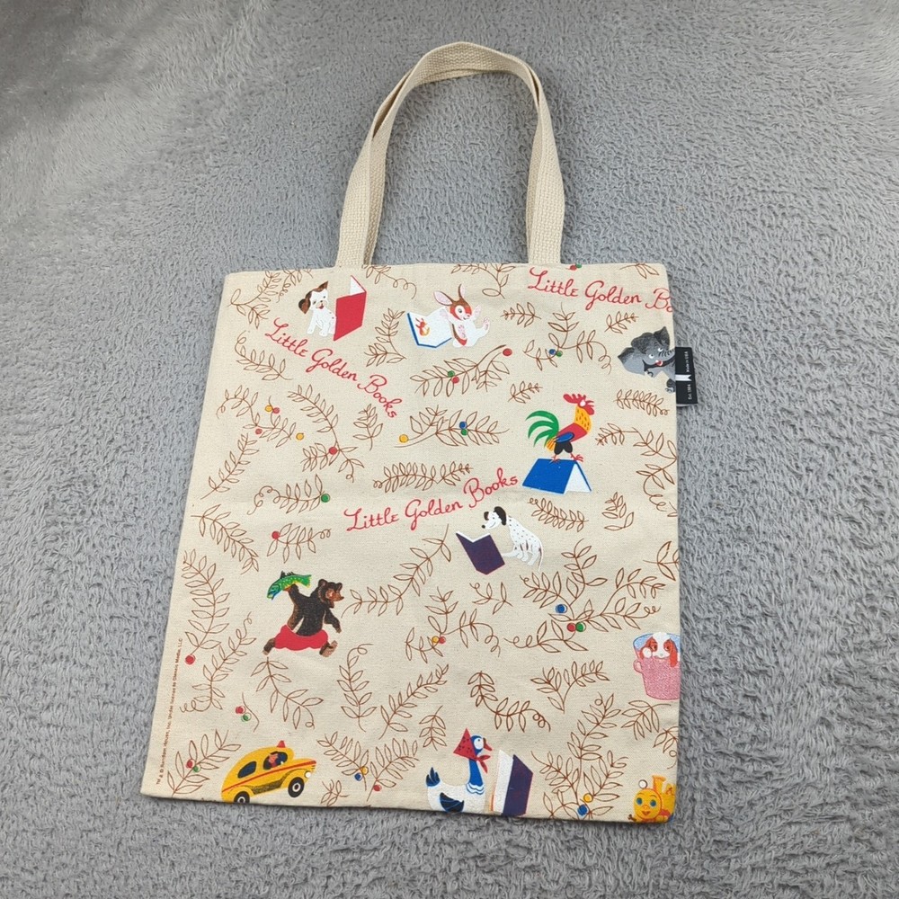 Out Of Print Little Golden Book Tote Bag Reusable Shopping Cotton Canvas Graphic