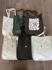 Lululemon Reusable Shopping Tote Bag Lot 6 Large White Gray Green Black