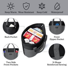 Large Insulated Cooler Bag Thermal Insulated Grocery Bags Collapsible Tote