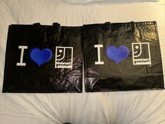 2 NEW “I Heart Goodwill” Reusable Bags Thrifting Blue Heart Large Size