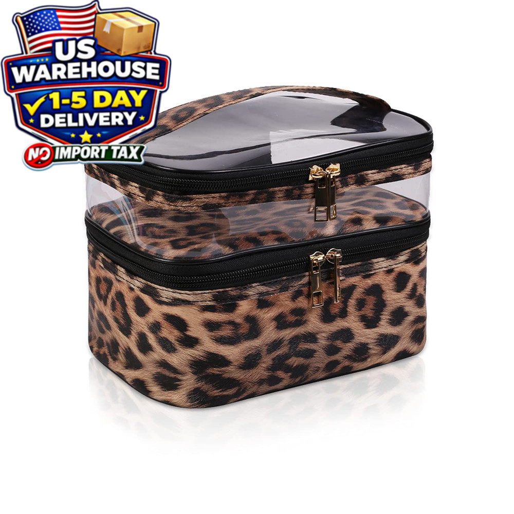 Double-layer Cosmetic Bag Makeup Travel Leopard