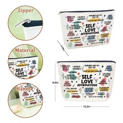 Sugchairo Self Love Gifts Positive Affirmations Makeup Bag White