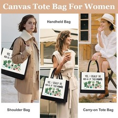 Canvas Tote Bag for Women, Cute Plant Lover Gifts for Women Gardener, Plant L…