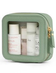 Popvibe Small Clear Makeup Bag Mini Travel Cosmetic Case Sage Green
