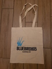 NEW bluebird 805 Reusable Logo Canvas Eco Tote Shopping Bag Blue Black