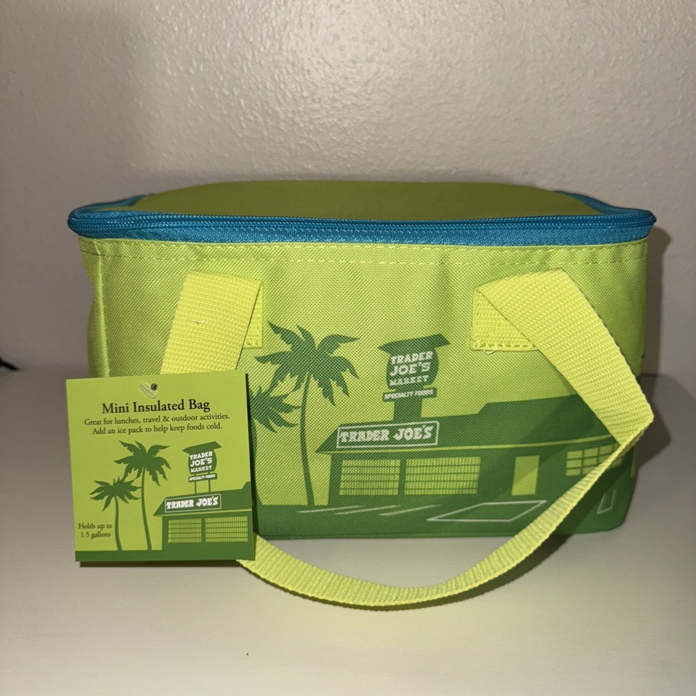 Trader Joe’s Mini Insulated Limited Edition 1.5 Gallons Bag Palm Green