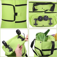 Foldable Shopping Trolley Tote Grocery Bags Shopping Cart Portable With Wheels