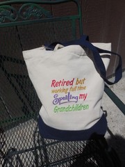 Machine Embroidered Canvas Retirement Bag