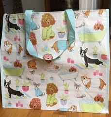 HomeGoods Large Shopping Tote Bag Mixed DOGS@The SPA~Salon~Reusable Eco-Friendly