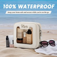 Clear Makeup Bag Cosmetic Case: Small Make up Bags for Purse – Mini, 01 White