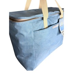 Keep Cool Insulated Reusable Shopping Bag Cooler Light Blue & Cream – NWT