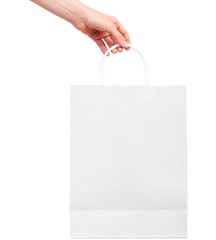 250 Pack White Kraft Paper Shopping Bags 8″ x 4.75″ x 10.5″ /w Handle
