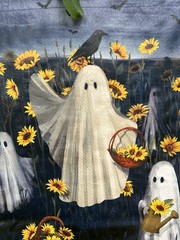 Halloween Ghosts 👻Baskets Sunflowers 🐦‍⬛ CROWS Bats Shopping Bag New🌼TJX🌼