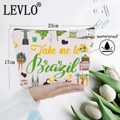 LEVLO Brazil Culture Travel Cosmetic Bag World Cup Take Me To