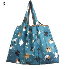 Foldable Reusable Shopping Bag Floral Print Tote for Grocery Fruits Vegetables