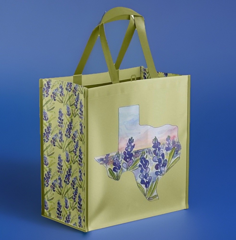 HEB Destination Holiday TEXAS BLUEBONNET REUSABLE Grocery Bag H.E.B