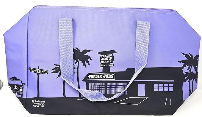 Trader Joe’s Extra Large Lavender Insulated Tote Bag, Cooler, Hot/Cold, Grocery