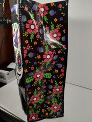 Day of the Dead Tote Bag Skull Dias Muertas Black Halloween Sugar Skull