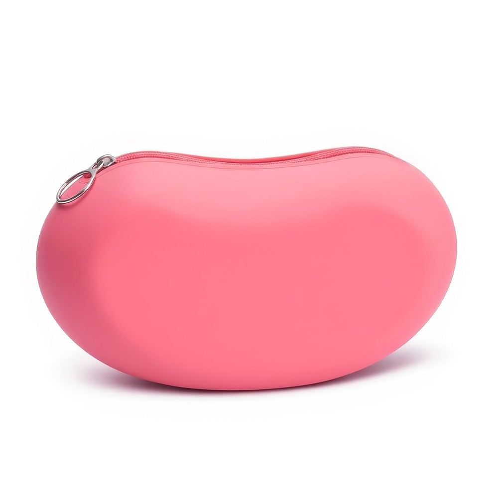 Silicone Makeup Bag for Travel, Zipper Tools Bag, Large Rose pink