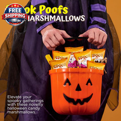24 Pack Halloween Mini Marshmallows – Spook Poof – Indvidually Wrapped Vanilla F