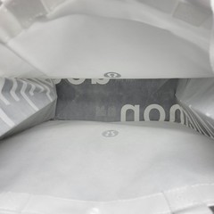 Lululemon Reusable Tote Shopping Bag Recycled Materials Nylon Feel Snap Button