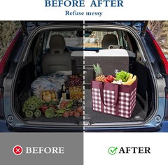 Reusable Grocery Shopping Bags 10 Pack Large Foldable Tote Bags Bulk, Long Ha…