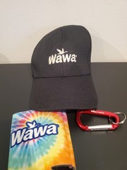 Lot Of Wawa Gas Station Store Logo Merch : Tye Dye Drink Black Hat Red Carabiner