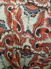 FREE PEOPLE Reusable Tote Bag Shopping Shopper Hobo Slouchy Boho Paisley Orange