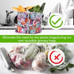 Large Reusable Bags Shopping Washable Foldable 6 Pack Grocery Bags Heavy Best