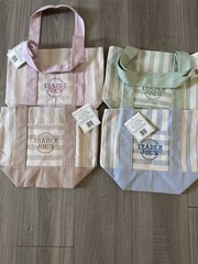 Trader Joe’s Striped Reusable Tote Bags 4-Pack Small 13x6x10 Multicolor