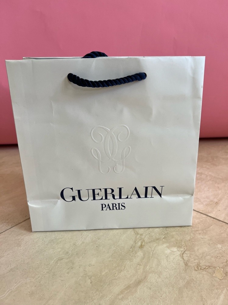 Guerlain Paris Reusable Paper Shopping Bag Gift White 8.5″ x 8.5″ x 3.5″
