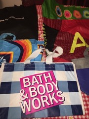 REUSABLE BAG LOT LARGE SHOPPING TOTE BAGS AMERICAN EAGLE ALDI BATH & BODY WORKS