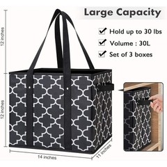 Multi-Use Collapsible Rigid Tote Bag Easy To Clean Reusable Grocery Storage Bin