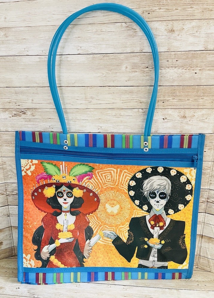 Day Of The Dead Mesh Tote Bag Bolsa De Maya De Catrina Dia De Los Muertos