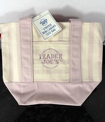 Trader Joe’s Mini Bag Bundle Pink Stripe Red Tote & Insulated Cooler NWT
