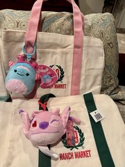 99 Ranch Market Canvas Mini Tote Bags Set of 4 Foldable Colored Handles Reusable