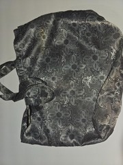 Sharif Gray Fabric Totes Set of 2 Grey Logo Pattern Reusable Bags Dh351
