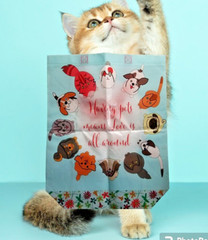 Pet Themed Tote Bag “Having Pets Means Love Is All Around ” Dog Cat Reusable
