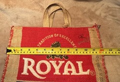 2 Royal Basmati Rice Repurposed Recycled Zipper Closure Burlap Bags Rustic Decor
