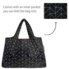Wrapables Large & Small Foldable Tote Nylon Reusable Grocery Bags, Set of 2