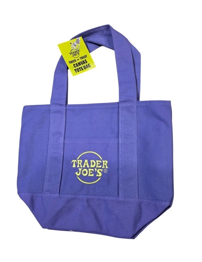 Trader Joe’s Mini Canvas Tote Bag Halloween Hottest It Bag Limited Purple 🎃