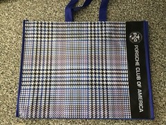NEW Plaid Porsche Club Of America Checkered blue black white car tote bag