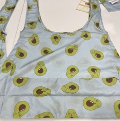 2 Avocado Fabric Fruit of The Loom Reusable Bags Grocery Tote NWT