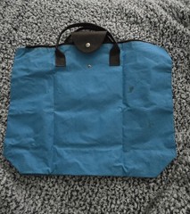 Blue Foldable Nylon Medium Reusable Bag with Snap Closure