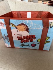 Brand New Trader Joe’s Stand-Up Collapsible Tote Bag Moon & Sky Holds 6 Gallons