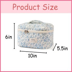 uekeboag Large Travel 10 inches x6 x 5.5 inches, 01Lightblue Flower