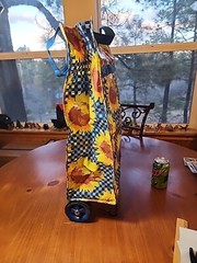 folding rolling shopping bag tote sunflowers Farmers Market Bag