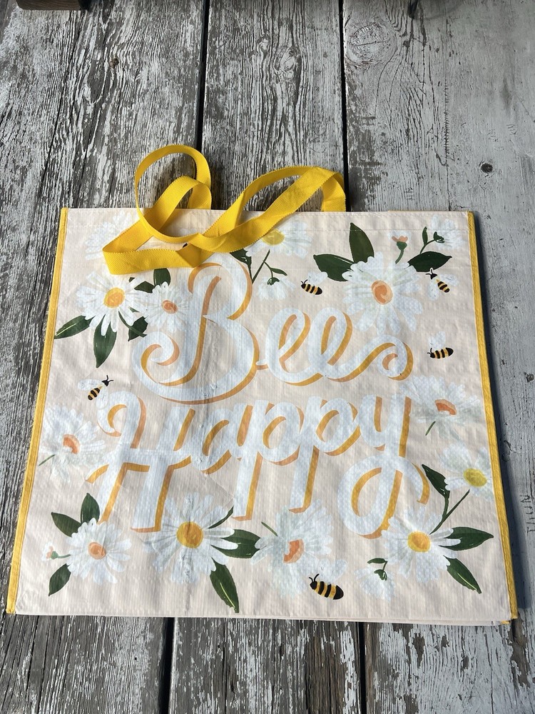 Bee HAPPY Large Reusable Shopping Bag TJ Maxx Eco Friendly Tote Bag Bee 🐝