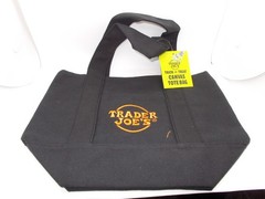 Trader Joes Mini Canvas Tote in Halloween Black NEW