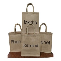 Eco-Friendly and Custom Handcrafted Jute Tote Bag Indian Shopping Carry Bag